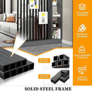 Wall Room Divider with Shelves, Freestanding Modern Wood + Metal Room Divider Screen with Storage Cabinet, Black, 1 Panel, L 31.49.478.7in by CozyNest Decor