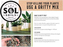 Sol Soils Succulent Gritty Mix 2 Quarts - Fast Draining Peat Moss Free Succulent Soil Potting Mix with Coconut Husk Chips, Perlite & Pumice by GreenHaven Gardens