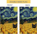 BLKWHT Fall Pumpkin Cat House Flag 28x40 Vertical Double Sided Blue Sky Autumn Thanksgiving Holiday Outside Decorations Burlap Yard Flag BW825-40 by GreenHaven Gardens