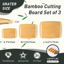 Bamboo Cutting Board Set Non Slip Feet with Holder Over Sink Tablas Para Picar Cocina Tabua Madeira Corte Carne Bambu Alimentos Cortar Madera Juego Regalos Cumpleaños Navidad Mujer Mama Abuela Papa by CozyNest Decor