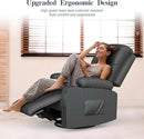 Recliner Chairs for Adults, Massage Rocker with Heated Modern Ergonomic Lounge 360 Degree Swivel Single Sofa Seat Living Room Lounge Recliners Gray by CozyNest Decor