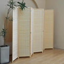 6 Panel Folding Room Divider Screen, Bamboo, for Separation, Beige, 67" H x 92.1" W by CozyNest Decor