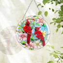 Cardinal Suncatcher Stained Glass, Cardinal Gifts for Women, Stained Glass Window Hanging - Red Birds Suncatchers for Windows, American Glass Hanging, Hand Painted Glass for Birds Lover (6inch) by GreenHaven Gardens
