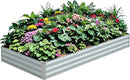 Raised Garden Bed,Galvanized Raised Garden Beds Outdoor for Vegetables Flowers Herbs, Raised Bed Planter Box, Metal Raised Garden Bed Kit with Gloves, 6x3x1ft,Gray by GreenHaven Gardens