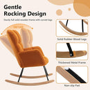 NIOIIKIT Nursery Rocking Chair Teddy Upholstered Glider Rocker Rocking Accent Chair Padded Seat with High Backrest Armchair Comfy Side Chair for Living Room Bedroom Offices (Orange) by TinyTreasures Baby Boutique