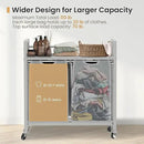 Laundry Hamper, Laundry Basket, Laundry Sorter with 3 Removable Bags, Clothes Basket with 3 Compartments, Wheels, Shelf for Laundry Room Bathroom Bedroom (2 Bags-Gray) by CozyNest Decor