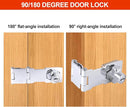 KIBBEH 1 Pack Door Lock Hasp Latchs, Collapsible Solid 304 Stainless Steel File Cabinet Lock Desk Drawer Lock, for 90 Degree and 180 Degree Drawers, Dabinets, Doors, Flip Barn Door (Universal Key) by TinyTreasures Baby Boutique