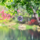 Wind Spinner Spiral Tail, Gazing Ball Spiral, Decorative Sun Catcher Rainbow Maker 11inch Tail and 2 inch Purple Crystal Orb with Swivel Hook, Indoor & Outdoor Garden Decoration 13" Height by GreenHaven Gardens