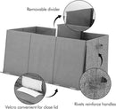 Extra Large Toy Box 167L, Sturdy Toy Storage Chest Organizer Bin Baskets with 2 Removable Divider for Boys, Girls, Kids, Nursery, Bedroom, Playroom, 35.5"x17" x17"(Linen Gray) by TinyTreasures Baby Boutique