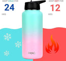 DRINCO Stainless Steel Water Bottle Spout Lid Vacuum Insulated Double Wall Water Bottle Wide Mouth (40oz 32oz 22oz 18oz 14oz) Leak Proof Keeps Cold or Hot (32 oz, 32oz Macaron) by CozyNest Decor