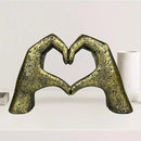Top Brass Large Rustic Heart Hands Sculpture, 9 3/4” Resin Love Statue – Romantic Decor Accent for Shelf or Mantel – Perfect for Wedding, Valentine's Day or Anniversary (Weathered Bronze) by CozyNest Decor