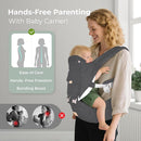 FRUITEAM Baby Carrier Newborn to Toddler, 6-in-1 Ergonomic & Adjustable Baby Carrier with Lumbar Support for All Seasons, Hands-Free, Adapt to Newborn, Infant & Toddler (Grey) by TinyTreasures Baby Boutique