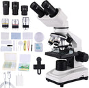 Microscope Magnification 40X-2500X WF10x and WF25x Eyepieces, Dual LED Illumination, Adult Microscope for Schools Home Labs Educational Use by TinyTreasures Baby Boutique