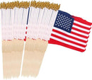 Pack of 100 American Flags with wood Stick, 12x18 Inch American Flags for outside, US Flags/American Hand Held Stick Flags with Kid-Safe Spear Top, Perfect for Patriotic Decorations, Parades, Veteran Party,4th of July decorations by GreenHaven Gardens