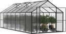 8x14 FT Green House for Outdoor, Polycarbonate Aluminum Walk-in Greenhouse Kit with Lockable Door and Adjustable Roof Vents, Backyard Garden in Winter, Gray by GreenHaven Gardens