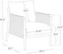 CHITA Braid Armchair, Modern Accent Chair for Living Room, Cream by CozyNest Decor