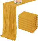 6 Pack Mustard 10FT Cheesecloth Table Runner Rustic Gauze Fabric Cheese Cloth Table Runner for Wedding Bridal Baby Shower Table Decor Boho Sheer Birthday Party Table Decorations 20 x 120 Inch Long by CozyNest Decor
