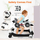 HONEY JOY 4-in-1 Baby Walker, Activity Push Walker w/3 Adjustable Heights, Smooth Wheels w/Adjustable Speed, Padded Seat, Music & Light, Foldable Car Walker for Baby Boys Girls Age 6 Months+ (White) by TinyTreasures Baby Boutique