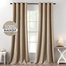 MIULEE 100% Blackout Linen Textured Curtains for Bedroom Solid Thermal Insulated Copper Brown Grommet Room Darkening Curtains & Drapes Luxury Decor for Living Room Nursery 52 x 120 Inch (2 Panels) by TinyTreasures Baby Boutique