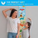 WISE OWL Personalized Growth Chart for Kids - Height Wall Chart for Boys with Peel & Stick Letters for Name - Hanging Canvas Wall Measurement Height Tracker for Baby Gift (Dinosaurs) by TinyTreasures Baby Boutique
