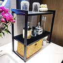 2 Tier Expandable Cabinet Shelf Organizer 14.5-25" L Kitchen Counter Shelf Rack Stand Sink Riser Countertop Storage Black (Normal 7.9”D) by CozyNest Decor