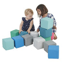 ECR4Kids SoftZone Patchwork Toddler Building Blocks, Foam Cubes, Contemporary, 12-Piece by TinyTreasures Baby Boutique