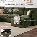 mopio Oversized Modular Sectional Sofa with Fully Removable Covers and Storage, Convertible U, L-Shaped and Sleeper Sectional, Modern Couches with Ottoman Chaise (Olive Green Velvet, 5 Seats, L) by CozyNest Decor