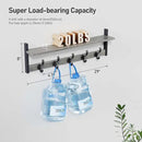 Tatub 29" Rustic Coat Rack Wall Mount with Shelf, Entryway Wall Hooks with Shelf and 5 Metal Hooks, Coat Hangers for Bathroom, Living Room, Bedroom, Kitchen, Grey by CozyNest Decor