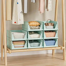 6 Pack Stackable Closet Storage Basket - Stackable Storage Bins, Multifunctional & Foldable Closet Organizer, Wardrobe Cupboard Space-Saving Hat Storage Drawer Organizer, Green by CozyNest Decor