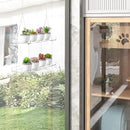 2-Tier Clear Hanging Window Plant Shelves 16inch,Indoor Windows Wall Hanging Plant Stand Flower Display,Flower Pot Organizer Storage for Window Grow Herbs,Microgreens,Succulents,Flower by GreenHaven Gardens