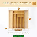 Expandable Bamboo Drawer Organizer – Large 20"x16.9" Size with Adjustable Dividers – for Kitchen Utensils, Knives, Cutlery, Flatware & Silverware Storage Tray by CozyNest Decor