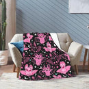 Pink Bat Throw Blanket Soft Fleece Blanket Men Women Gift for Kids Boys Girls for Party Couch Sofa Bed Deco Blankets 50"x40" by CozyNest Decor