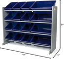 Humble Crew Supersized Toy Storage Organizer with 16 Removable Bins, Grey/Navy – Large Toy Storage for Toddlers Ideal for Kids' Rooms, Playrooms, and Nurseries - Modern Toy Bins for Kids by TinyTreasures Baby Boutique