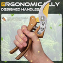 8.5" Professional Bypass Pruning Shears – Heavy Duty Garden Scissors & Clippers for Wood & Tree Trimming, Ultra Sharp SK5 Blade, Ergonomic Handle, Perfect Gardening Gift, 2025 Wood-Like Finish