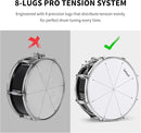 Snare Drum Set, 14" x 5.5" Marching Snare Drum with Stand & Storage Padded Bag + Silent Mute Pad + Drums Sticks + Drumstick Holder + Drums Key + Damper Gels for Adults Kids Beginners (Black) by TinyTreasures Baby Boutique