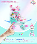4-Pejiijar Rainbow Unicorn Kids Roller Skates for Girls Toddler Ages 2-4 5-8 8-12,Adjustable Roller Shoes with Luminous Wheels for Birthday Xmas Gifts by TinyTreasures Baby Boutique