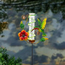 LEWIS&WAYNE 36.3” Hummingbird Rain Gauge Outdoor, 7” Glass Tube Solar Powered 10 Warm White LEDs Garden Metal Stakes Decorative Waterproof for Yard Garden Patio Lawn by GreenHaven Gardens