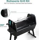 Brand‑Man 2‑in‑1 Charcoal BBQ Grill with Motorized Rotisserie – Portable, Foldable Grill, 257 sq in Outdoor BBQ Grill for Camping & Tailgate, Adjustable Height, Dual Vents by GreenHaven Gardens