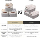 DECOMOMO Storage Baskets for Shelves - Fabric Closet Organizers and Storage Bins, Perfect Baskets for Organizing Closet Toys Nursery (Grey and White, Large - 4 Pack) by CozyNest Decor