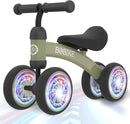 Baby Balance Bike Toys for 12-36 Months Kids Toy Boy and Girls Gifts Toddler Best First Birthday Gift Children Walker No Pedal Infant 4 Wheels Bicycle (Colorful, Deep Green-Light) by TinyTreasures Baby Boutique