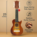 23" Acoustic Guitar, Kids 6 String Toy Guitar - Realistic Steel Strings - Beginner Practice First Musical Instrument for Children, Toddlers (Brown) by TinyTreasures Baby Boutique