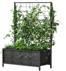 Zhongma Sturdy Raised Garden Bed with Trellis (15.75 x 35.43 x 48.8 in) for Vegetables Flower, Planter Box for Backyard Patio Balcony by GreenHaven Gardens