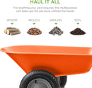 Best Choice Products Dual-Wheel Home Utility Yard Wheelbarrow Garden Cart w/Built-in Stand for Lawn, Gardening, Construction - Orange by GreenHaven Gardens