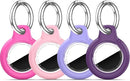 Upgrade Waterproof 4 Pack Airtags Holder with Apple Airtags Keychain, Hard PC Air Tag Case, Anti-Scratch & Shock Air tag Holder, Men's Women's Keyrings & Keychains -Rose Red+Pink+Purple+Dark Purple by TinyTreasures Baby Boutique
