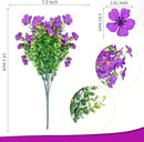 ‌20 Bundles Artificial Flowers for Outdoors‌ with 6 Faux Butterflies, UV Resistant ‌Fake Flowers‌ with Eucalyptus Leaves, ‌Artificial Plants Outdoor‌ for Patio Garden Porch Home Decor (Purple) by CozyNest Decor