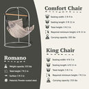 LA SIESTA - XL King Habana Cotton Hammock & Romano Steel Stand - Indoor Outdoor Hanging Chair Swing for Bedroom Porch Balcony - Boho Zebra by GreenHaven Gardens