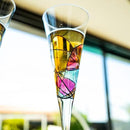 Victoria Barcelona Champagne Flute - 7.5 Oz Mouth-Blown Hand Painted, Antoni Gaudi & Murano Inspired Artistic Unique Gift Ideas Anniversary, Birthday, Weddings, Women & Men (2, Sagrada Red) by CozyNest Decor