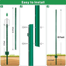ARIFARO Sturdy Duty Metal Fence Posts 6 Feet assemblable,Pack of 10,No Digging Garden U Post for Wire Fencing Steel Poles for Yard, Outdoor by CozyNest Decor