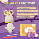 MOREJMTT Crochet Kit for Beginners Animal,Crochet Animal Kits,Crocheting Kit for Starters,Learn to Crochet with Step-by-Step Video Tutorials,Beginner Crochet Kits for Adults(owl) by TinyTreasures Baby Boutique