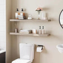 HOOBRO Floating Shelves for Wall, Wall Mounted Shelf Set of 2, 39.4" Hanging Shelf with Invisible Brackets, for Wall in Bathroom, Bedroom, Toilet, Kitchen, Livingroom, Office, Greige BG100BJP201 by CozyNest Decor